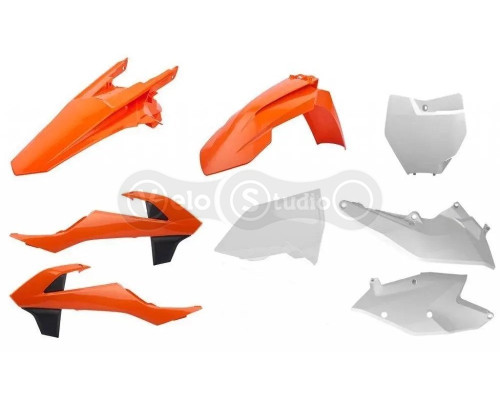 Пластик Polisport MX kit - KTM (16-) [Orange/White], KTM
