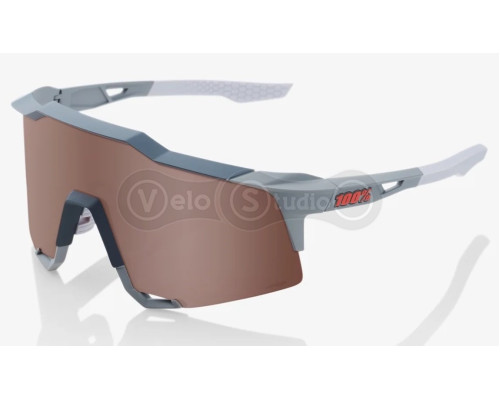 Окуляри Ride 100% SpeedCraft - Soft Tact Stone Grey - HiPER Crimson Silver Mirror Lens