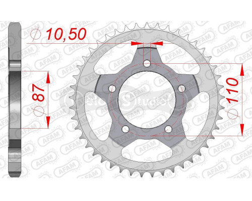 Задняя звезда AFAM 525 Steel Chainwheel 14404 - Suzuki [Silver], 48z