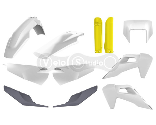 Пластик Polisport ENDURO kit - Husqvarna (20-) [White/Yellow], Husqvarna