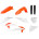 Пластик Polisport MX kit - KTM (19-) [Orange/White], KTM