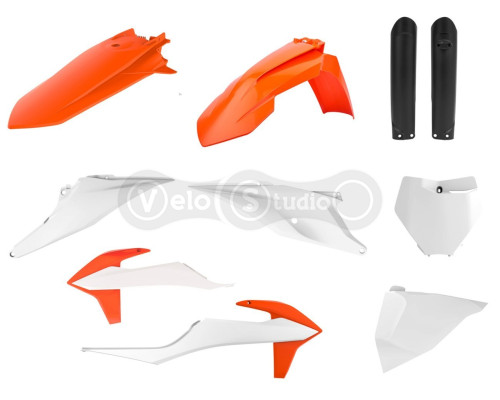 Пластик Polisport MX kit - KTM (19-) [Orange/White], KTM