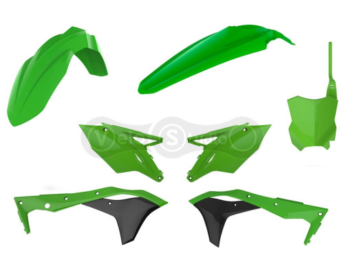 Пластик Polisport MX kit - Kawasaki (17-) [Green/White], Kawasaki