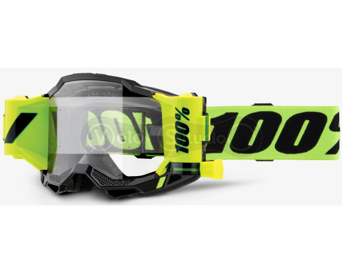 Маска 100% ACCURI 2 FORECAST Goggle Neon Yellow - Clear Lens, Roll-Off