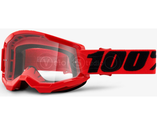 Маска 100% STRATA 2 Goggle Red - Clear Lens