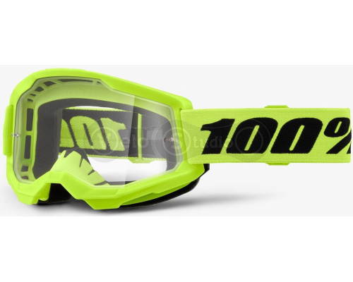 Маска 100% STRATA 2 Goggle Neon Yellow - Clear Lens