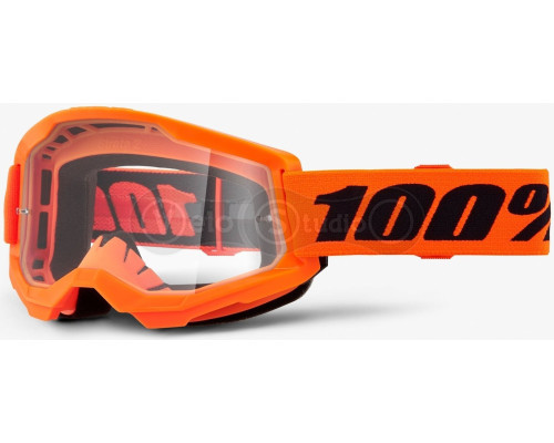 Маска 100% STRATA 2 Goggle Neon Orange - Clear Lens