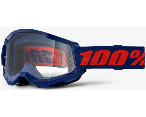 Маска 100% STRATA 2 Goggle Navy - Clear Lens