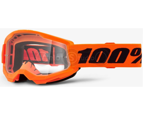 Детская маска 100% STRATA 2 Youth Goggle Neon Orange - Clear Lens