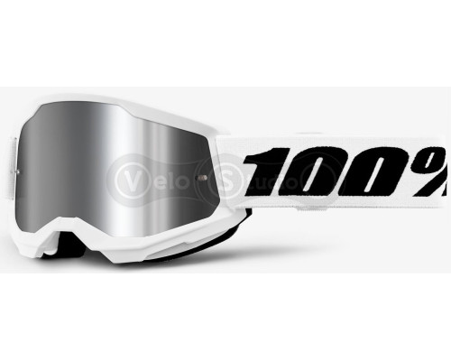 Дитяча маска 100% STRATA 2 Youth Goggle White - Mirror Silver Lens