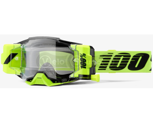 Маска 100% ARMEGA FORECAST Goggle Neon Yellow - Clear Lens, Roll-Off