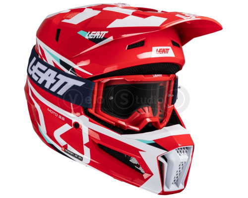 Мотошолом LEATT Moto 3.5 Helmet + Маска Velocity [Red], S (55-56 см)