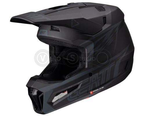 Мотошлем LEATT Moto 3.5 Helmet + Маска Velocity [Stealth], S (55-56 см)