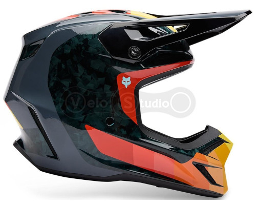 Мотошлем FOX V3 RS Mips Helmet - Grid [Orange], XL