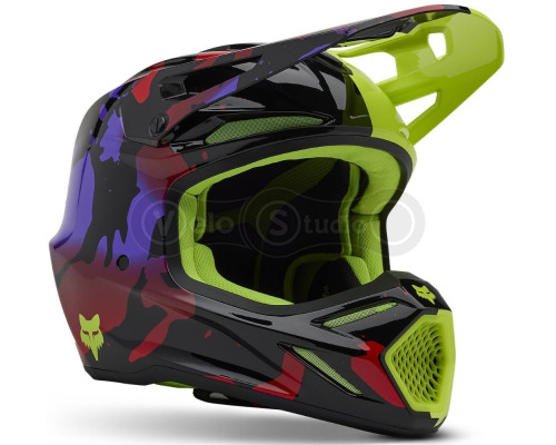 Мотошолом FOX V3 Mips Helmet - Throttle [Flo Yellow], XS