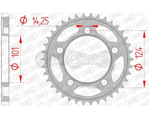Задня зірка AFAM 525 Steel Chainwheel 71801 - KTM [Black], 38z