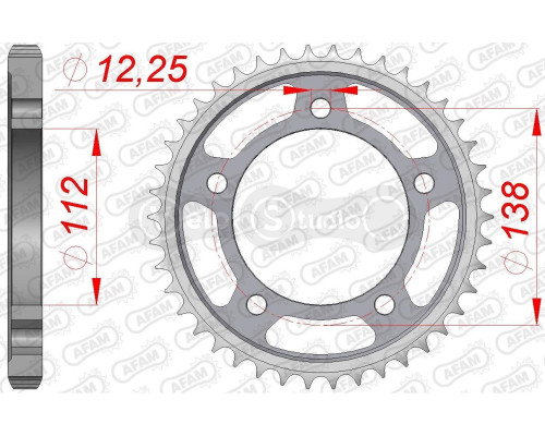 Задня зірка AFAM 530 Steel Chainwheel 10508 - Honda [Silver], 40z