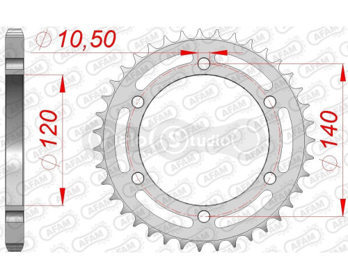 Задня зірка AFAM 525 Steel Chainwheel 16605 - Kawasaki [Silver], 38z