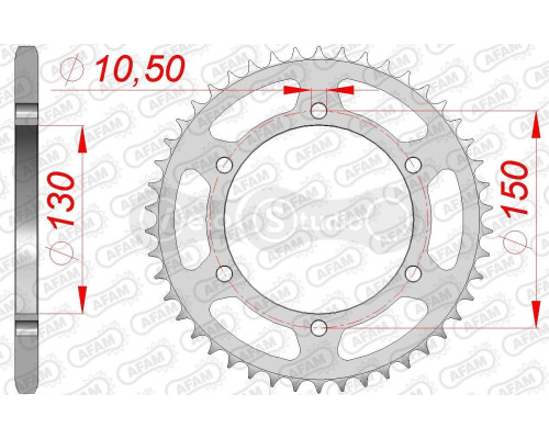 Задняя звезда AFAM 520 Steel Chainwheel 12604 - Yamaha [Silver], 46z