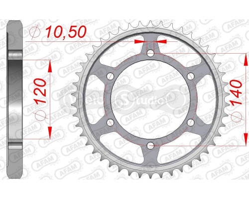 Задня зірка AFAM 530 Steel Chainwheel 16603 - Kawasaki [Silver], 40z