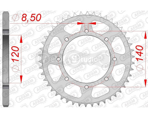 Задняя звезда AFAM 520 Steel Chainwheel 16600 - Kawasaki [Silver], 44z