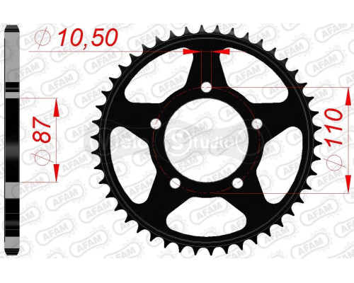 Задня зірка AFAM 520 Steel Chainwheel 14405 - Suzuki [Black], 47z