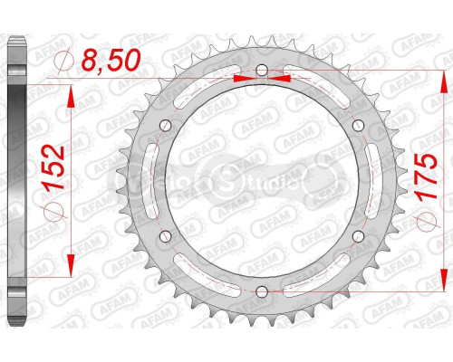 Задняя звезда AFAM 520 Steel Chainwheel 12301 - Yamaha [Silver], 44z