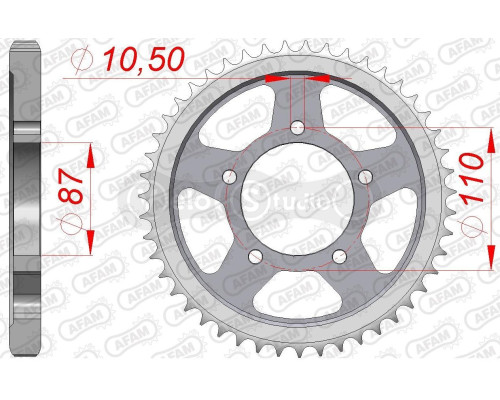 Задня зірка AFAM 530 Steel Chainwheel 14601 - Suzuki [Silver], 47z