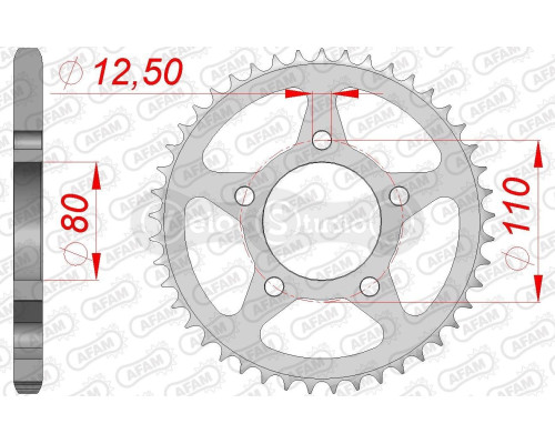 Задняя звезда AFAM 525 Steel Chainwheel 10608 - Honda [Silver], 40z