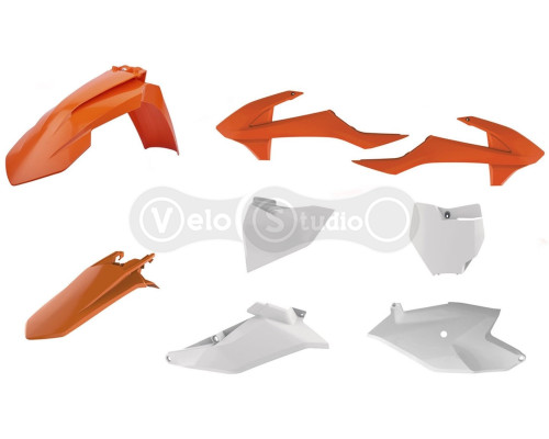 Пластик Polisport MX kit - KTM 85 (18-) [Orange/White], KTM Mini