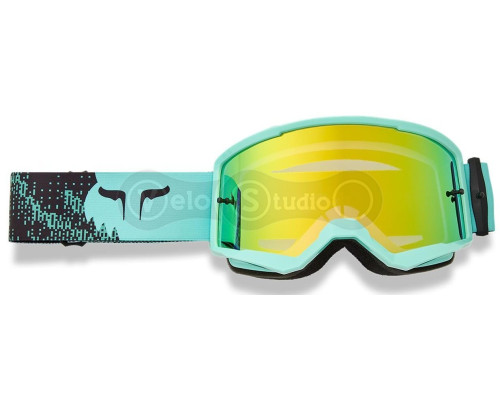 Маска FOX MAIN II SPARK Goggle - KAIROS [Turquoise], Mirror Green Lens