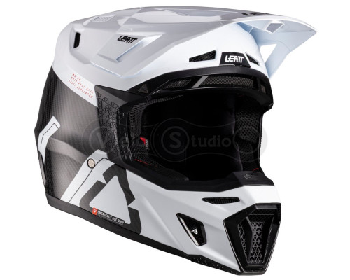 Мотошолом LEATT Moto 9.5 Carbon Helmet + Goggle Velocity Iriz 6.5 [White], M