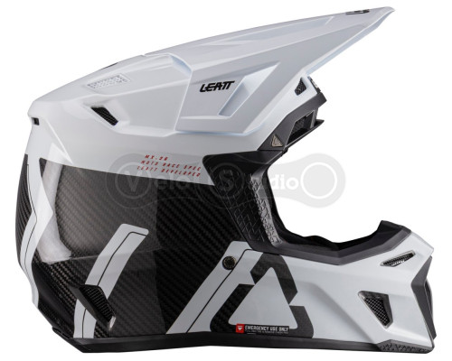 Мотошолом LEATT Moto 9.5 Carbon Helmet + Goggle Velocity Iriz 6.5 [White], M