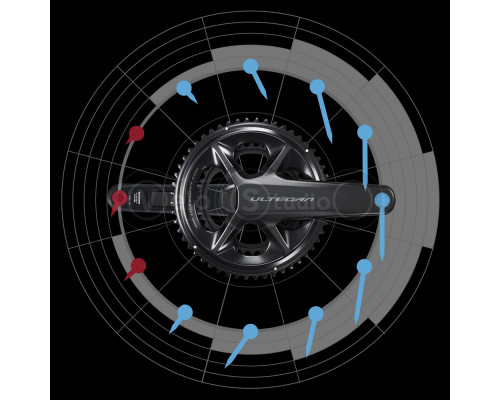 Шатуны Shimano FC-R8100-P ULTEGRA, Hollowtech II 172,5мм 52Х36, с измерителем мощности