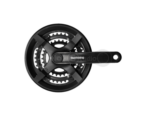 Шатуны Shimano FC-TY301, 170мм, 42x34x24, защита, черные, OEM