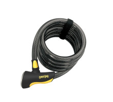 Замок Onguard DOBERMAN, спиральный трос 185см х 15мм, 4 ключа + 1 с подсветкой, поворотный держатель на раму