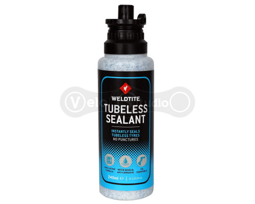 Герметик Weldtite 03063 Tubeless Sealant with Rubber Shred, для безкамерних шин, латексний, 240мл