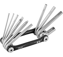Мультитул Crankbrothers M10,  2/2.5/3/4/5/6/8мм, T25, Phillips #2, flat #2, черный