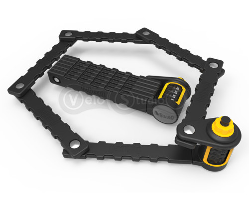 Замок складаний Onguard K9 Heavy Duty Combo, 88,5 см, кодовий на 4 цифри. Прогумована коробка-тримач на раму