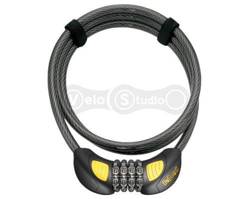Замок Onguard TERRIER Combo GLO кодовий на 4 цифри з LED-підсвічуванням, трос 185см х 10мм
