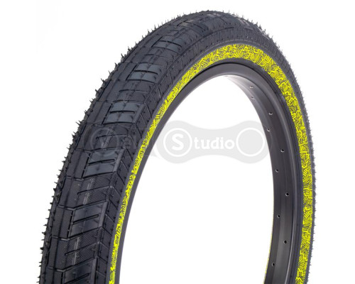 Покришка 20x2.40 Fiction ALTAS HP, чорна із салатовою смугою