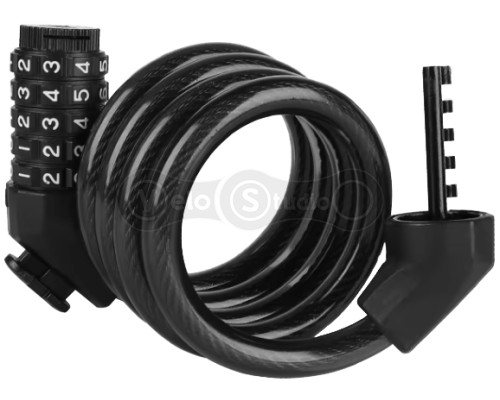 Кодовый замок Green Cycle GLK-130 с тросом 12ммх120см+крепление, черный