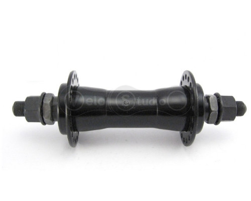 Втулка пер. Quando KT-122F под V-brake 36H 140mm на гайках стальная черная