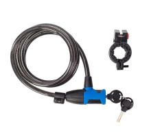 Замок на ключе Green Cycle GLK-255 с плетеным тросом 12х150см, черный