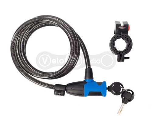 Замок на ключі Green Cycle GLK-255 із плетеним тросом 12х150см, чорний