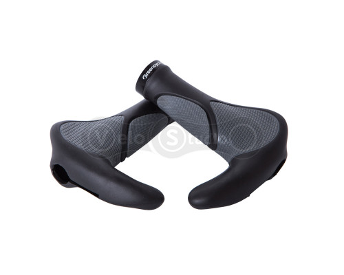 Грипси Green Cycle GGR-512 140mm ергономічні, з одним замком та ріжками чорний/сірий