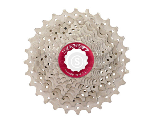 Кассета инд. 10-k 11-25T SUN RACE RX алюминевый паук, локринг и спейсеры ,Metallic Silver