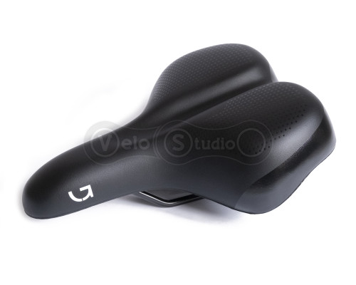 Сідло Green Cycle Comfort 279 х 198 мм, сталеві рейли, чорне
