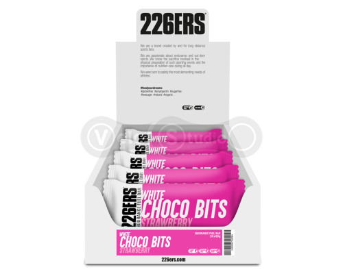 Батончик 226ERS Endurance Fuel Choco bits Energy білий шоколад/полуниця 60г 24шт/упаковка 1440г