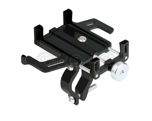 Крепление на руль для телефона Green Cycle GPH-004 алюмин. с силиконовыми вставками, черное